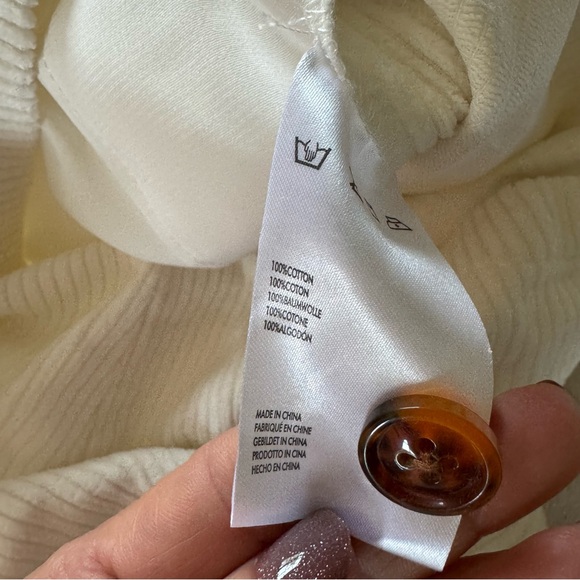 Lani the Label for Revolve Stylish Cream Corduroy Button-Up Romper NWT - Picture 6 of 8